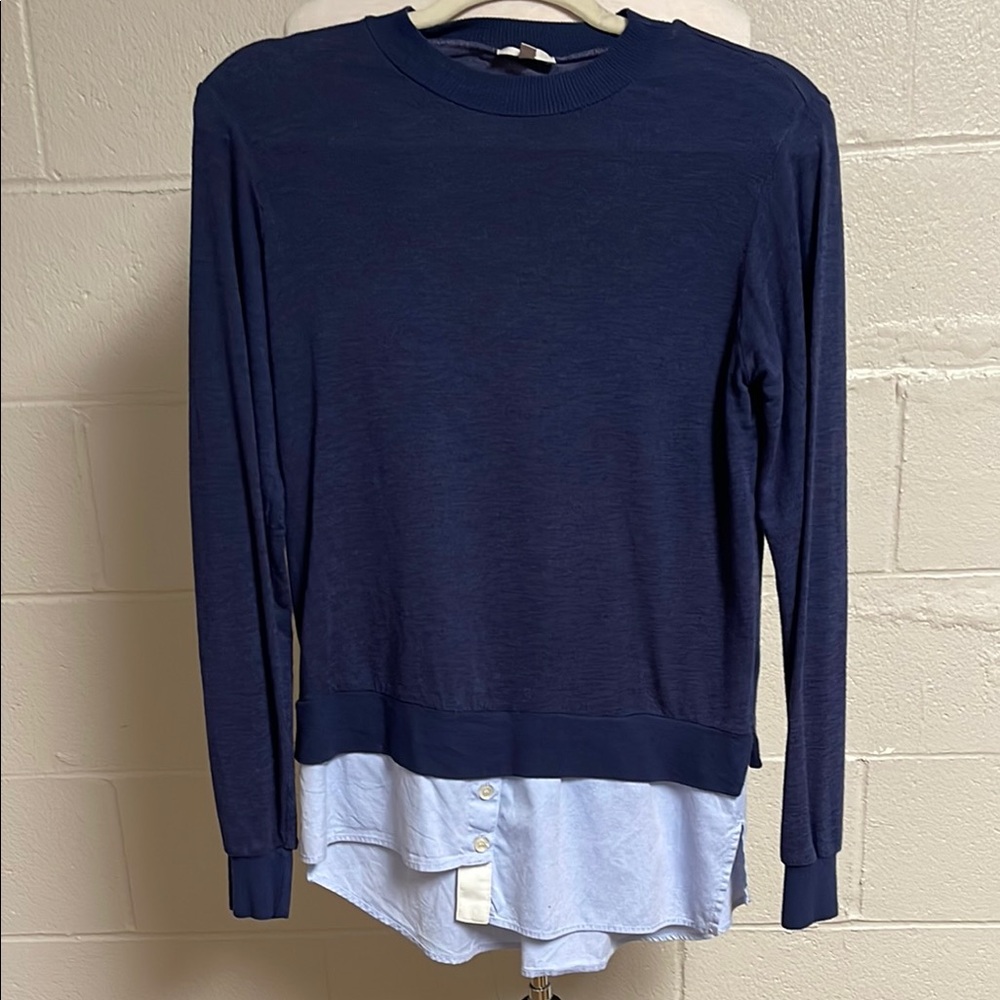 Clu Navy Blue Layered Women's Top